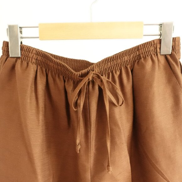 Alfred Dunner Women's Brown Drawstring Pants with Beaded Hem Detail - Picture 3 of 7